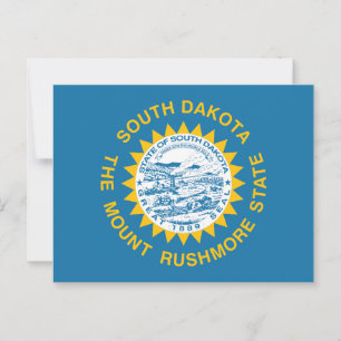 South Dakota Staatsflagge Golden Rays Souvenir Postkarte