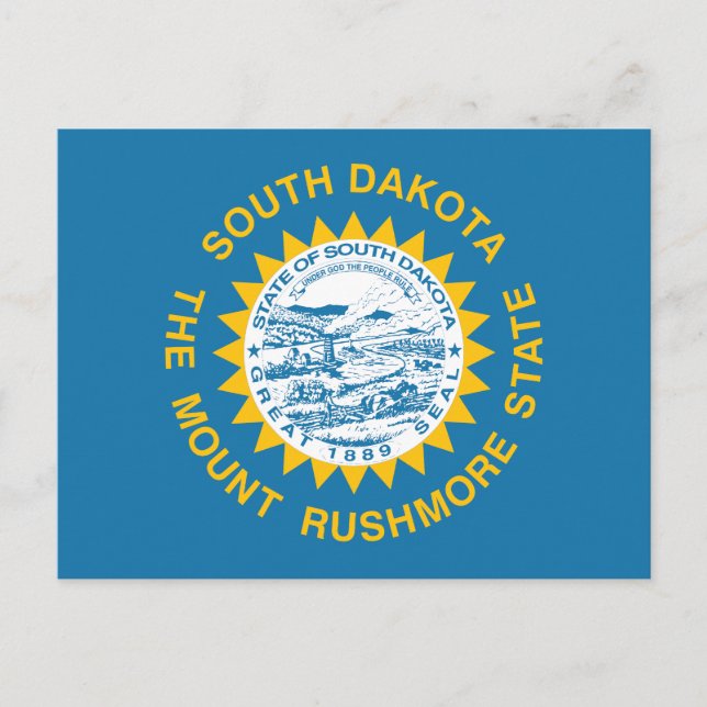 South Dakota State Flag Golden Rays Souvenir Postkarte (Vorderseite)