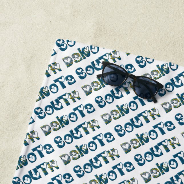 South Dakota State Flag Typografy Pattern USA Strandtuch (Beispiel)