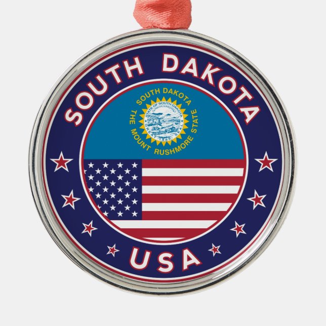 South Dakota sticker, phone case, tote bag Ornament Aus Metall (Vorne)