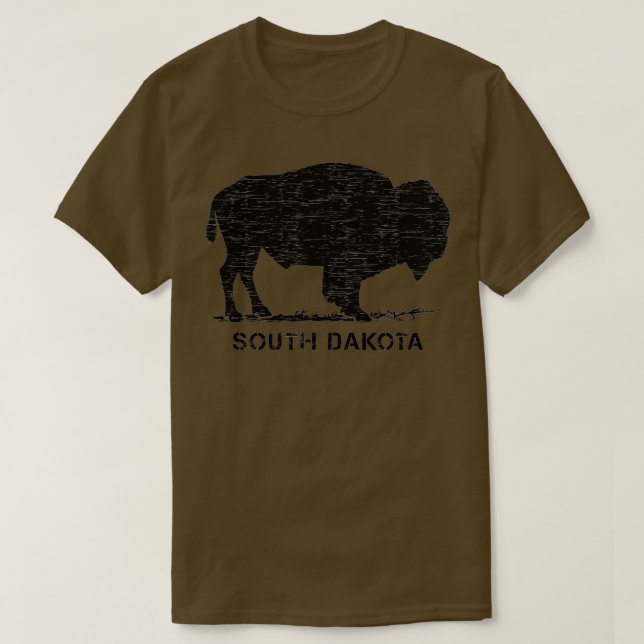 South Dakota und American Buffalo Bison  T-Shirt (Design vorne)