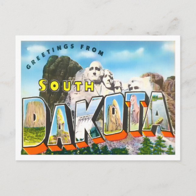 South Dakota Vintag Big Letters Postkarte (Vorderseite)