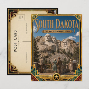 South Dakota Vintage Art Deco Golden Age Postkarte