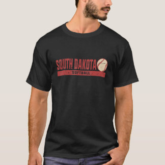 South Dakota Vintage Softball Team Softball Playe T-Shirt