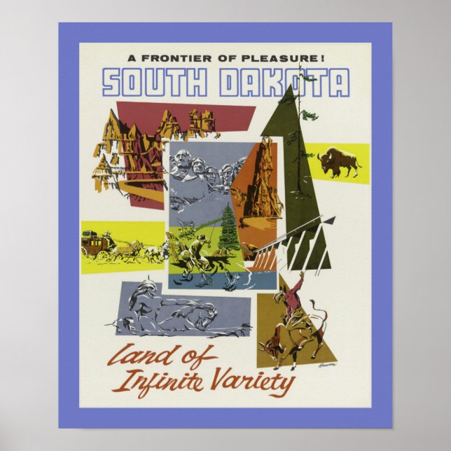 South Dakota Vintage Travel Poster (Vorne)