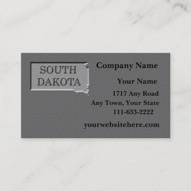 South Dakota Visitenkarte geschnitzten Stein Look (Vorderseite)
