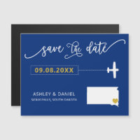 South Dakota Wedding Save the Date Card, Map