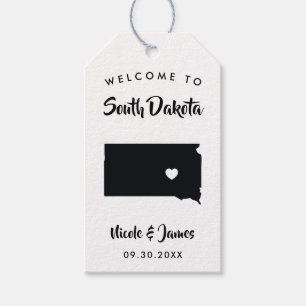 South Dakota Wedding Welcome Bag Tags, Karte Geschenkanhänger