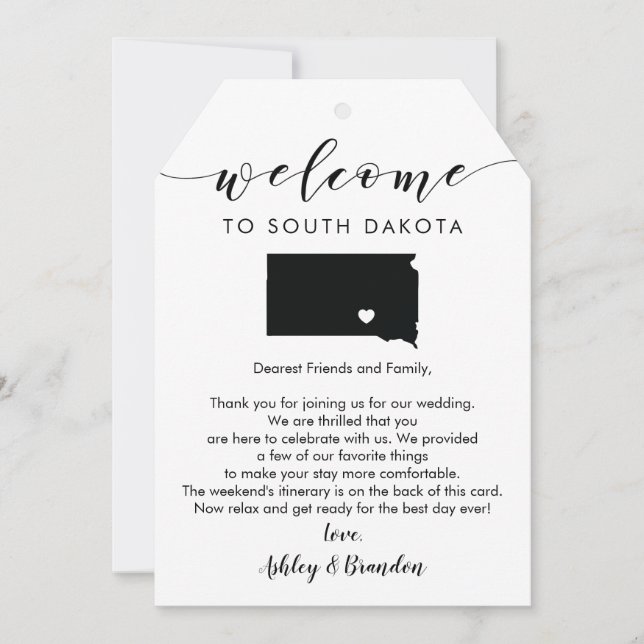 South Dakota Wedding Welcome Tag Tour (Vorderseite)