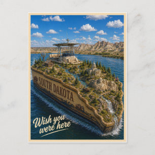 South Dakota   Wish You Were Here   State Serie Postkarte