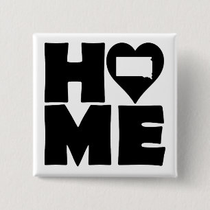 South Dakota Zuhause Heart Staat Button Abzeichen 