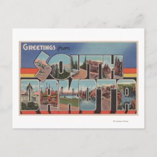 South DakotaGroße BuchstabenszenenSouth Dakota Postkarte