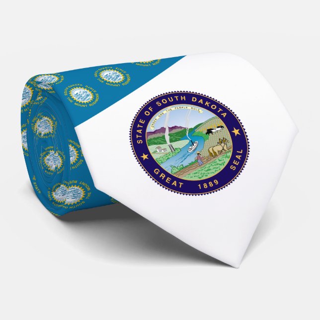 South Dakotan Flag & Siegel, Fahne South Dakota Krawatte (Gerollt)