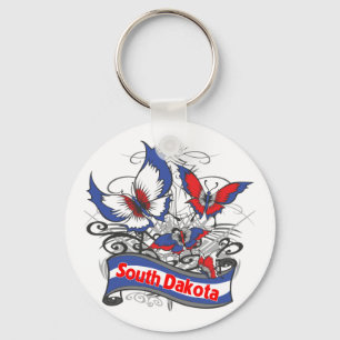 South- Dakotapatriotismus-Schmetterling Schlüsselanhänger