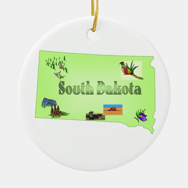 South- DakotaWeihnachtsbaum-Verzierung Keramik Ornament (Vorne)