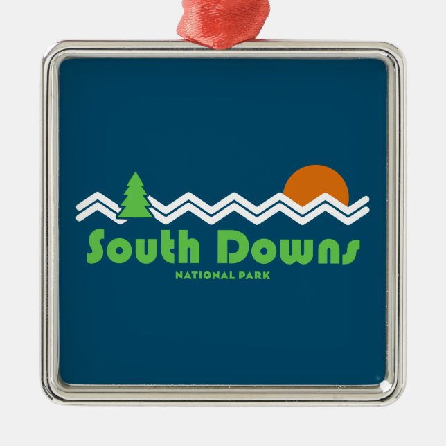 South Downs National Park Retro Ornament Aus Metall (Vorne)