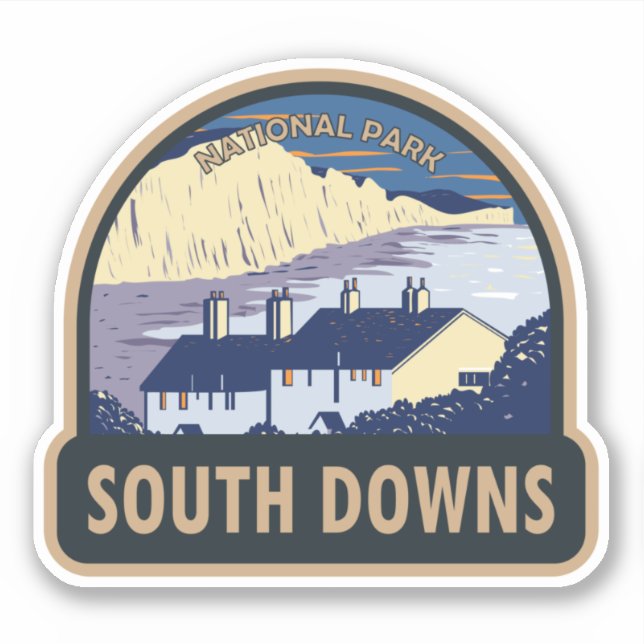 South Downs National Park Seven Sisters England Aufkleber (Vorderseite)