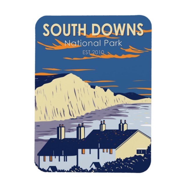 South Downs National Park Seven Sisters England Magnet (Vertikal)