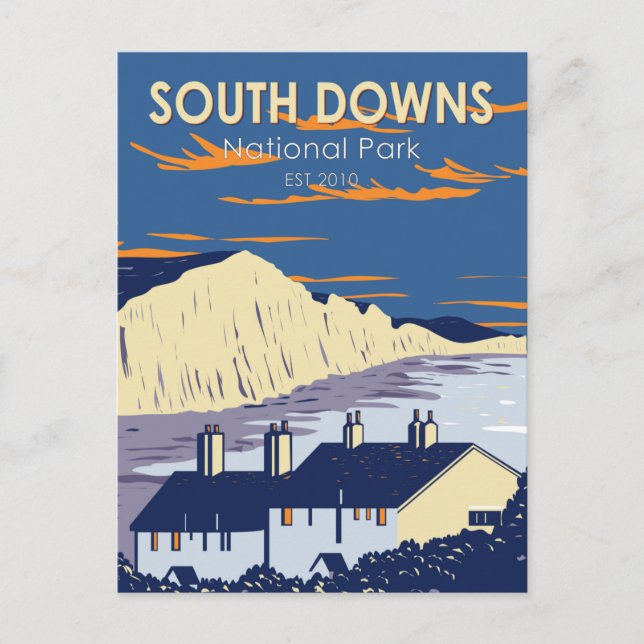 South Downs National Park Seven Sisters England Postkarte (Vorderseite)