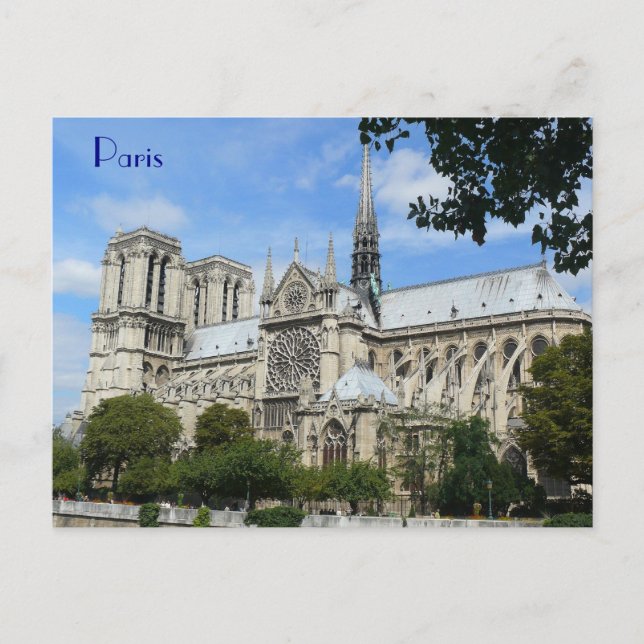 South Facade, Notre Dame Cathedral, Paris, Frankre Postkarte (Vorderseite)