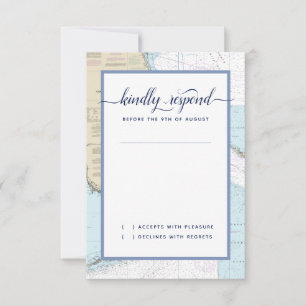 South #Florida Formal #Nautical #Wedding RSVP Karte