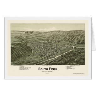 South Fork, panoramische Karte PAs - 1900