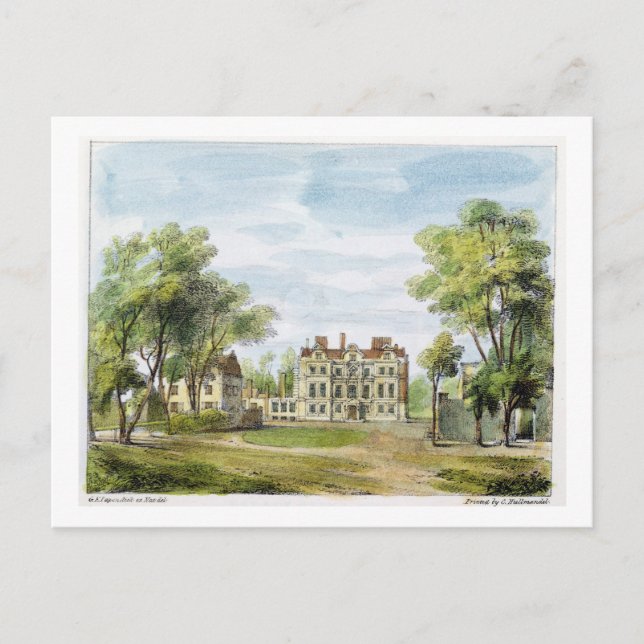 South Front, Old Palace, Kew Gardens, Platte 2 von Postkarte (Vorderseite)