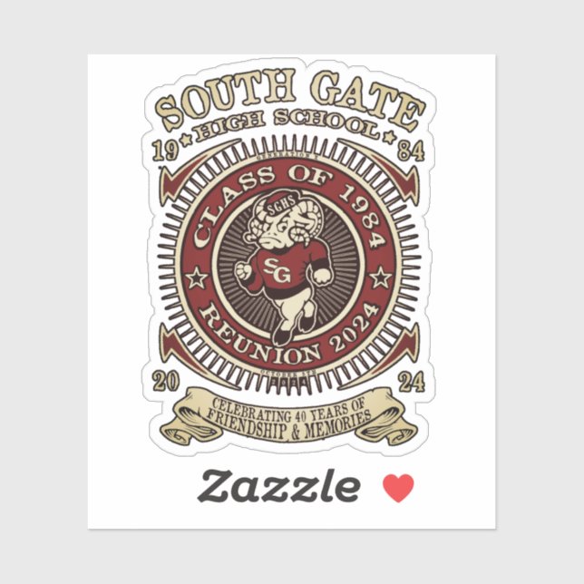South Gate H.S. Custom-Cut Vinyl Ramsey Sticker (Blatt)