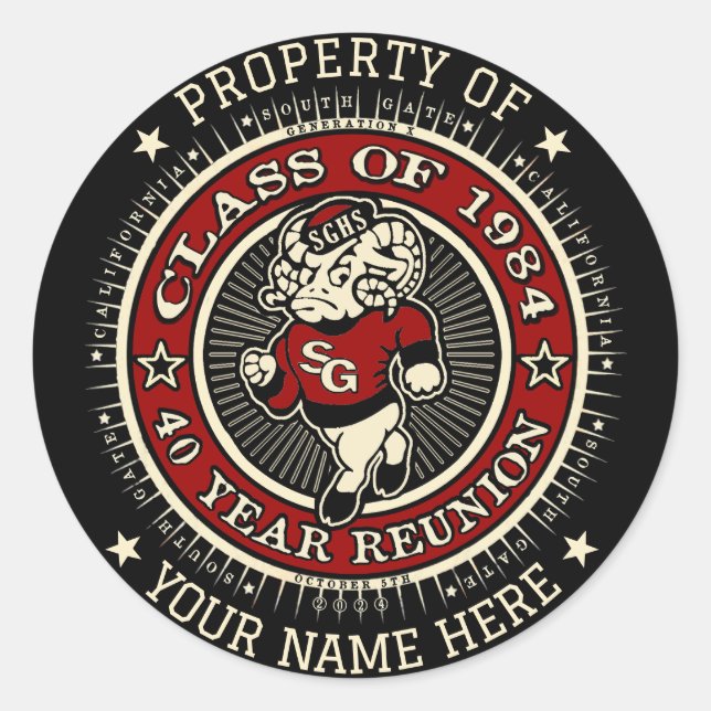 South Gate High School Ramsey Property Stickers 6 (Vorderseite)