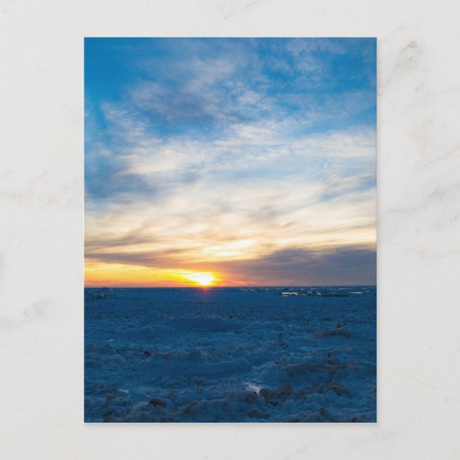 South Haven Lighthouse Frozen Lake Michigan Postkarte (Vorderseite)