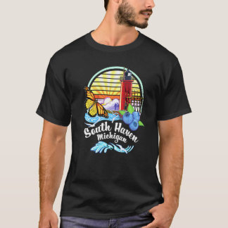 South Haven Mi Leuchtturm Monarch-Falter Strand T-Shirt