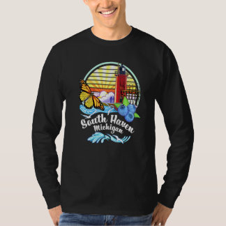 South Haven Mi Leuchtturm Monarch-Falter Strand T-Shirt