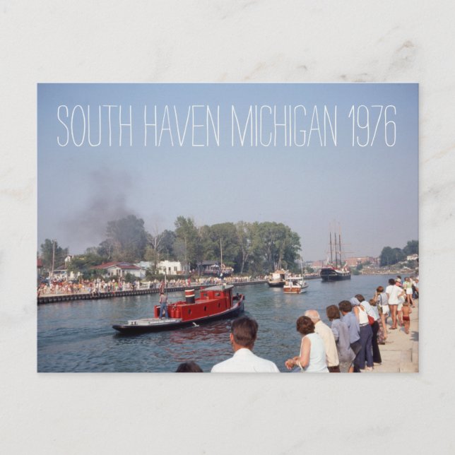 South Haven Michigan Tugboat 1976 Postkarte (Vorderseite)