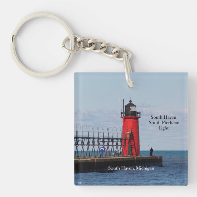 South Haven South Pierhead Light Schlüsselkette Schlüsselanhänger (Vorderseite)