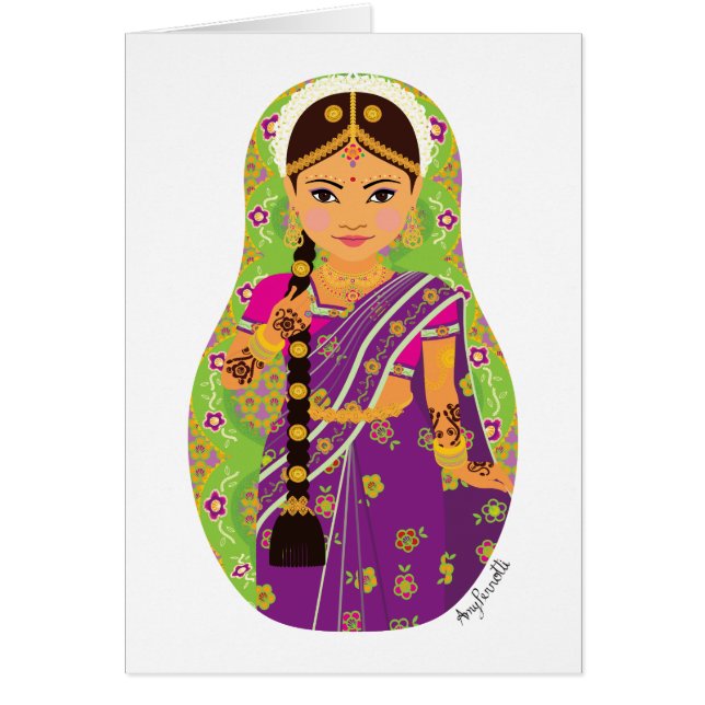 South Indian Bride Matryoshka Card (Vorne)