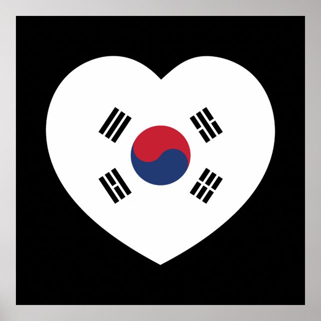 South Korea Flag Heart Poster (Vorne)