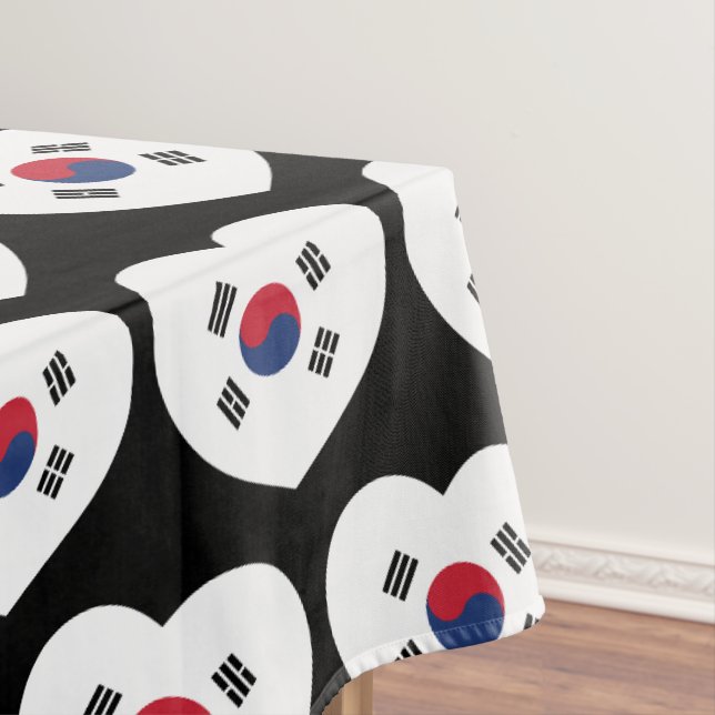South Korea Flag Heart Tischdecke (Beispiel)