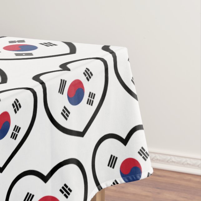 South Korea Flag Heart Tischdecke (Beispiel)