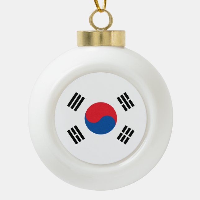 South Korea Flag Keramik Kugel-Ornament (Vorderseite)
