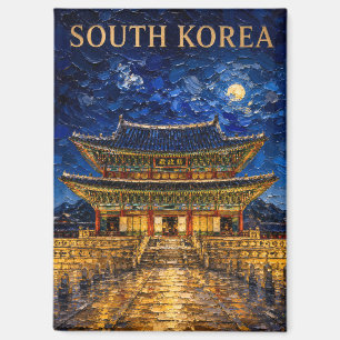 South Korea: Mystic Night Seoul Art Souvenir Magnet