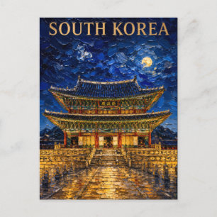 South Korea: Mystic Night Seoul Art Souvenir Postkarte