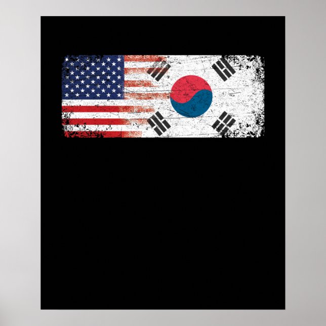 South Korean American Flag Poster (Vorne)