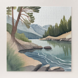 South Lake Tahoe   Aquarell-Landschaft