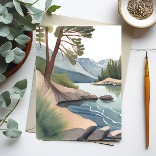 South Lake Tahoe   Aquarell-Landschaft Postkarte