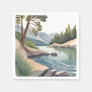 South Lake Tahoe   Aquarell-Landschaft Serviette