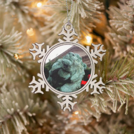 South Lion am Art Institute of Chicago Schneeflocken Zinn-Ornament