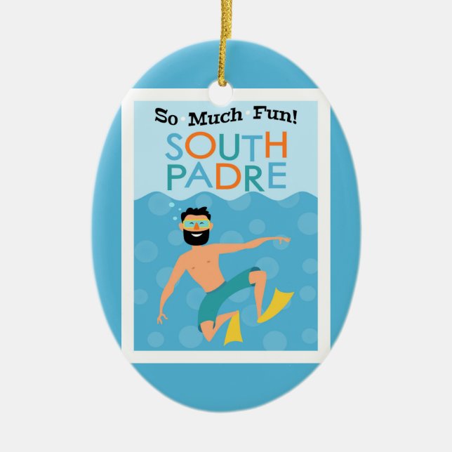 South Padre Island Fun Hipster Travel Keramik Ornament (Vorne)