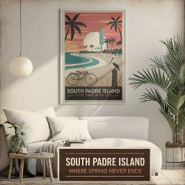 South Padre Island - Retro Coastal Poster