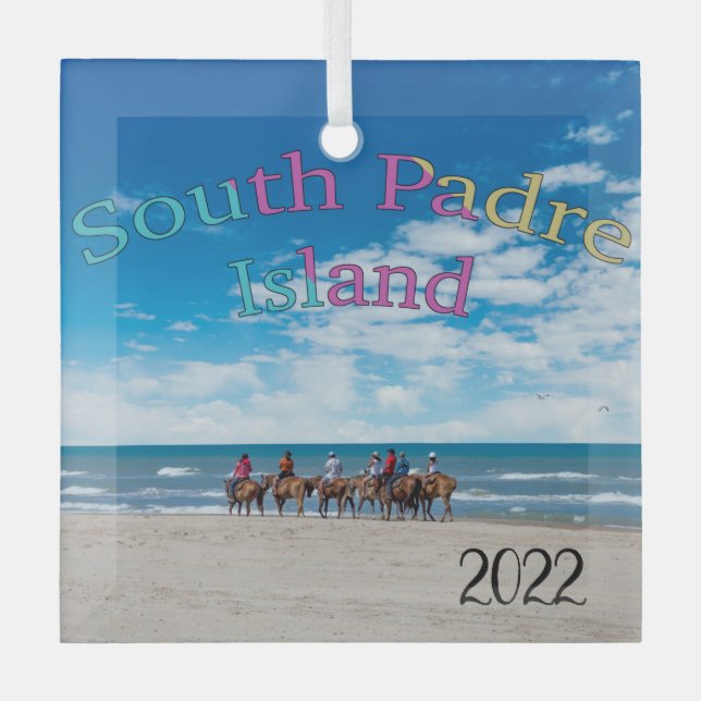 South Padre Island, Texas, Ornament Aus Glas (Vorderseite)