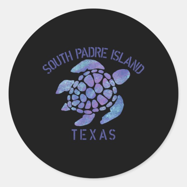 South Padre Island Tx Beach Tribal Turtle Runder Aufkleber (Vorderseite)